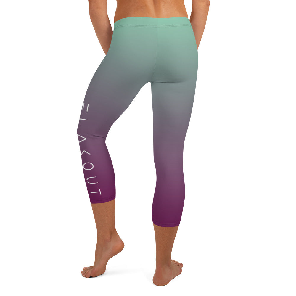 Wineberry Blossom Women's Capri Leggings - FLAKOUT