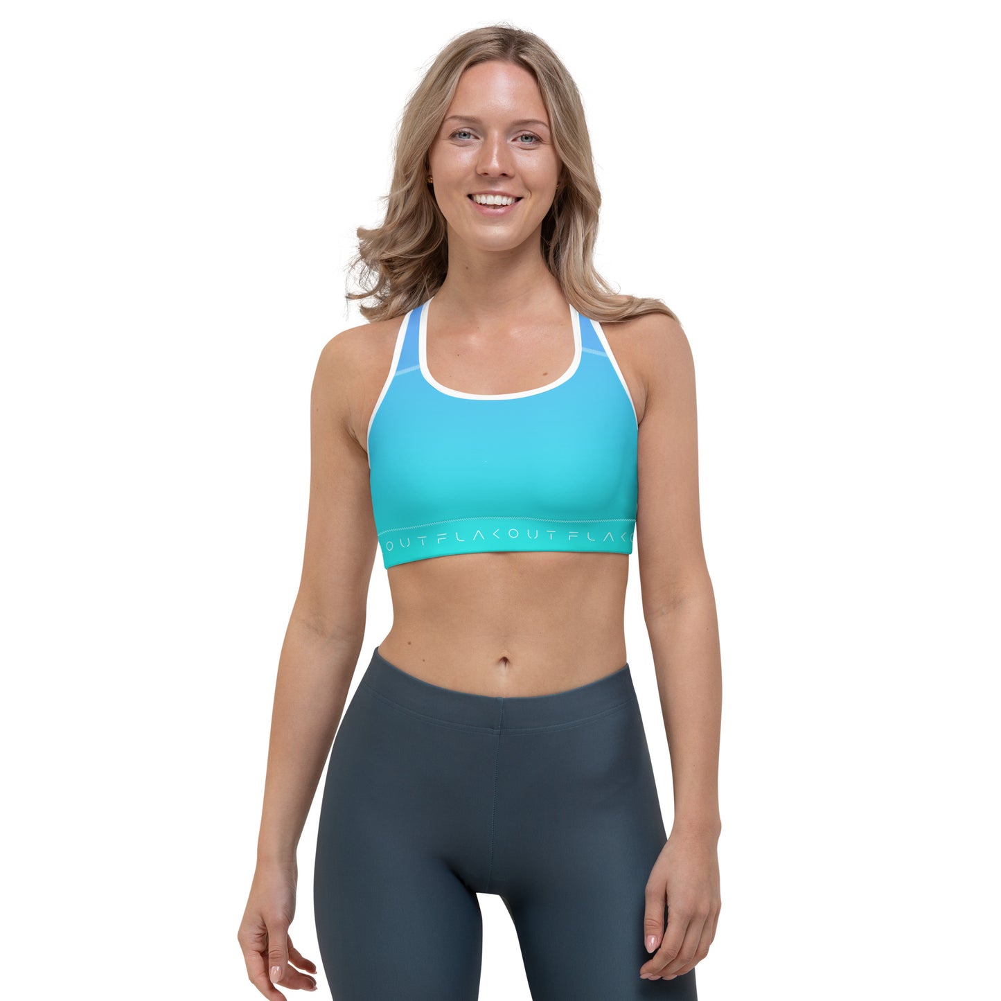 Turquoise Whisper Women's Sports Performance Bra - FLAKOUT