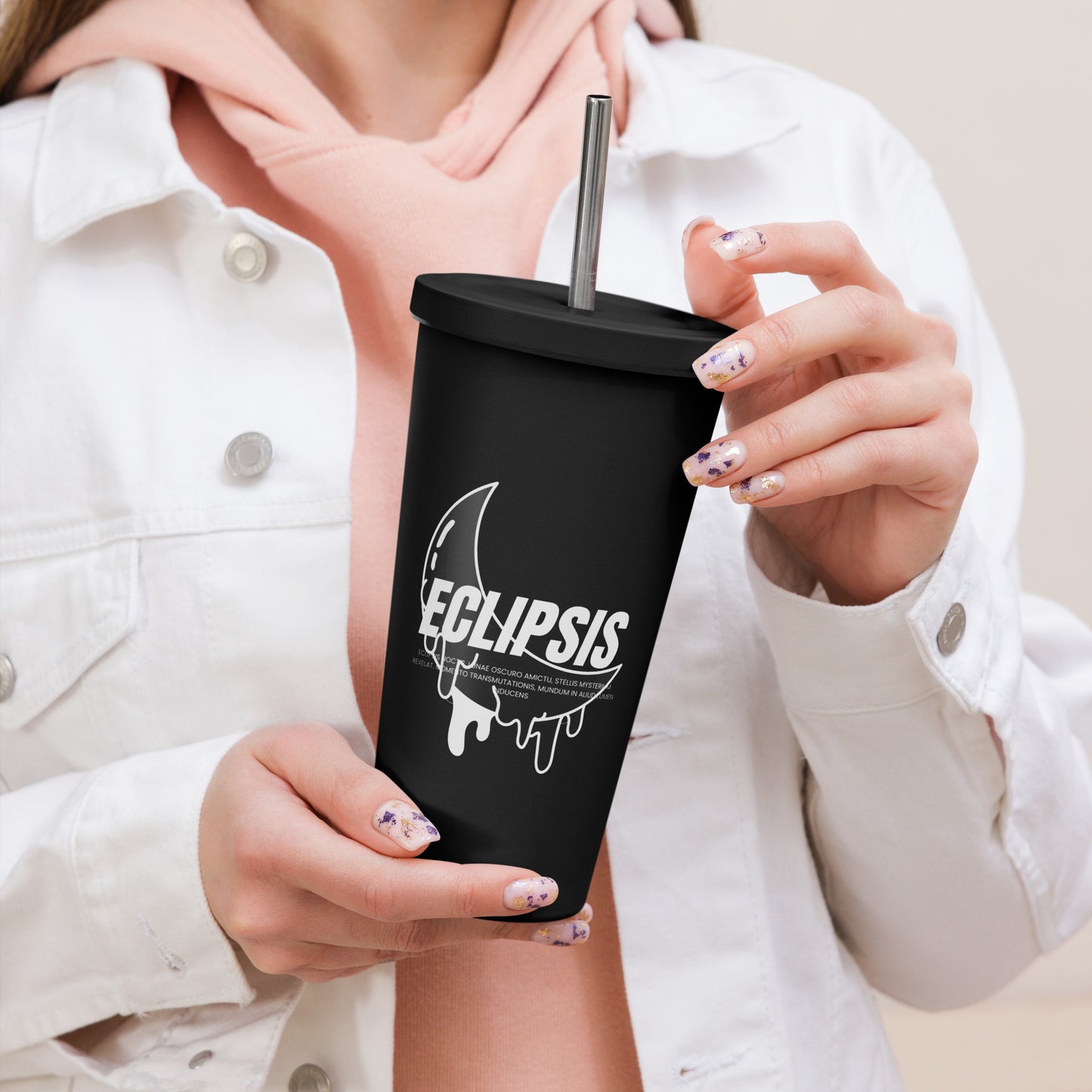 Lunar Eclipsis Insulated Tumbler With A Straw - FLAKOUT