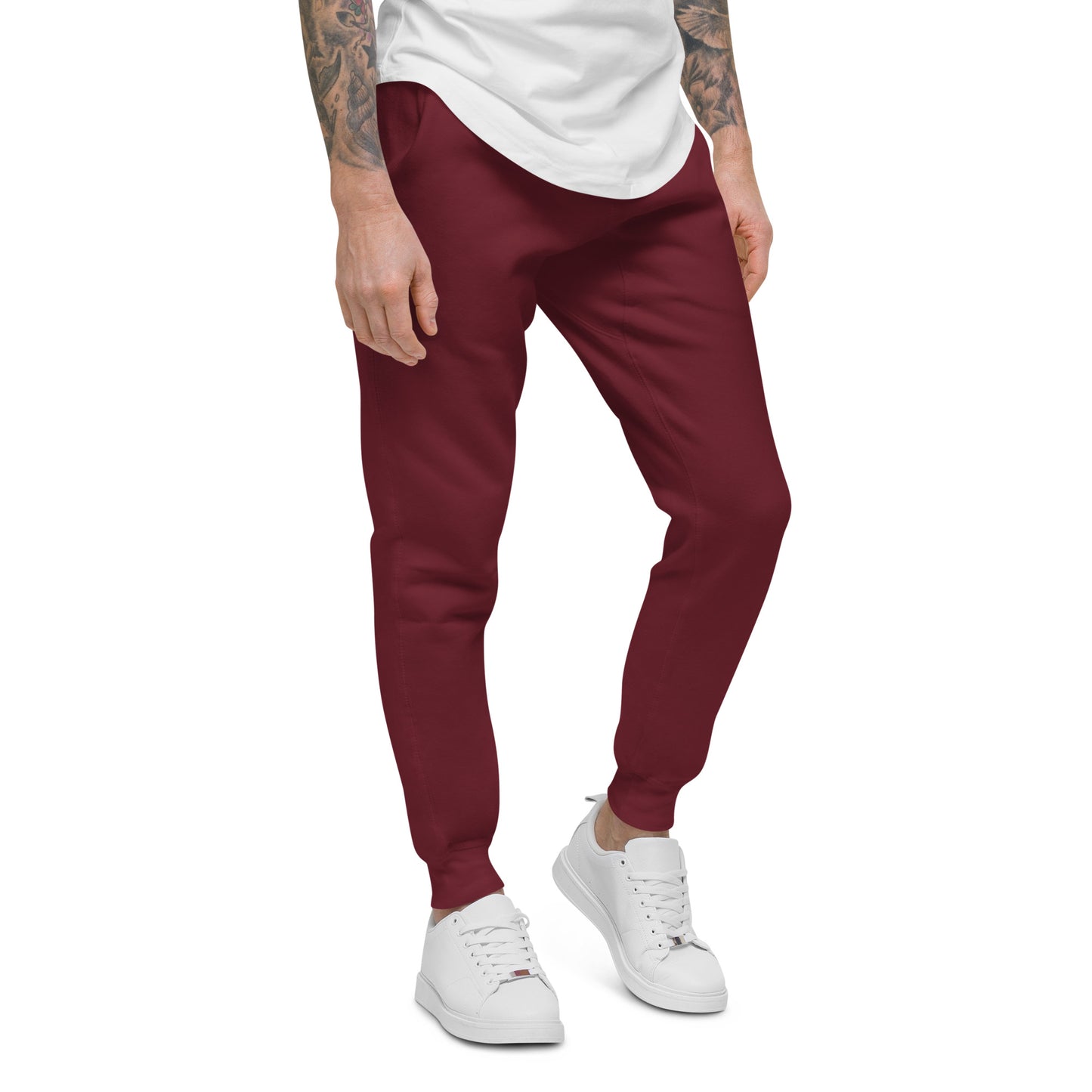 FLAKOUT Logo Back Leg Unisex Fleece Sweatpants - Maroon - FLAKOUT