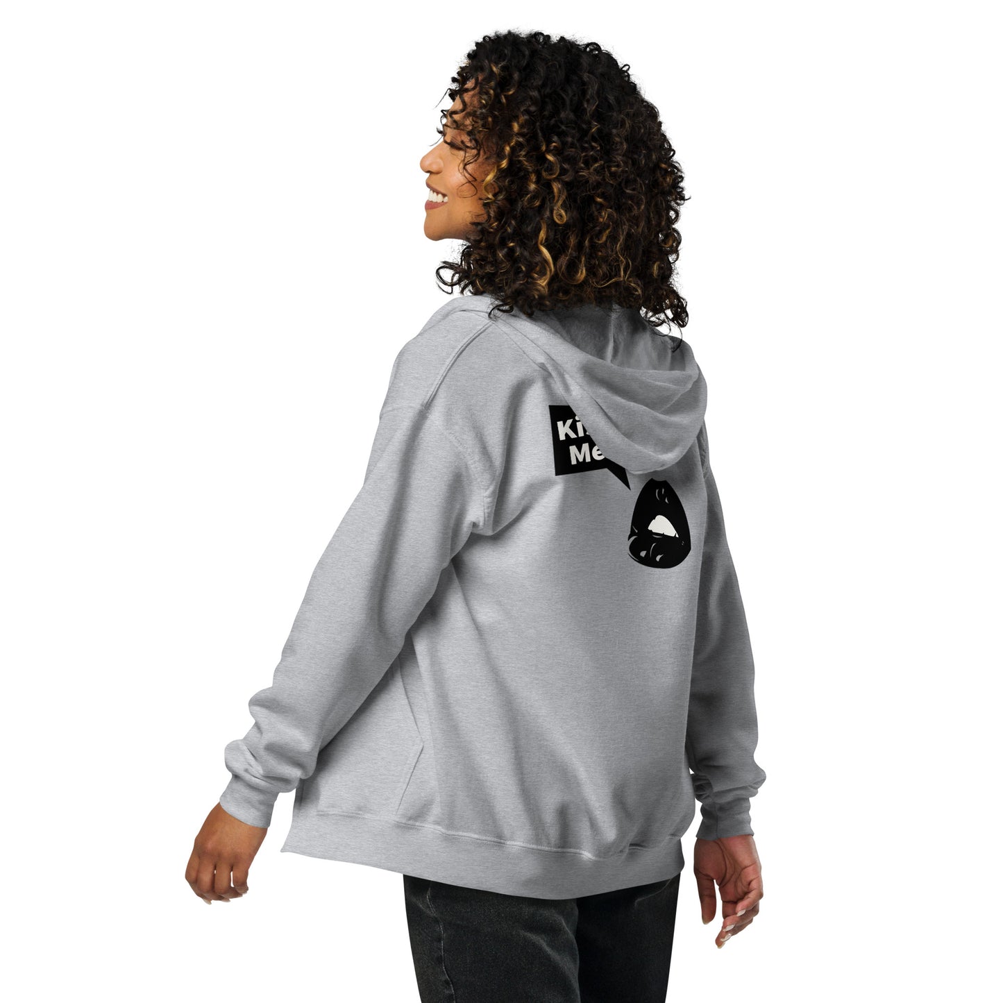 Sweet Talker Kiss Me Heavy Harmony Fusion Zip Hoodie - Sport Grey - FLAKOUT