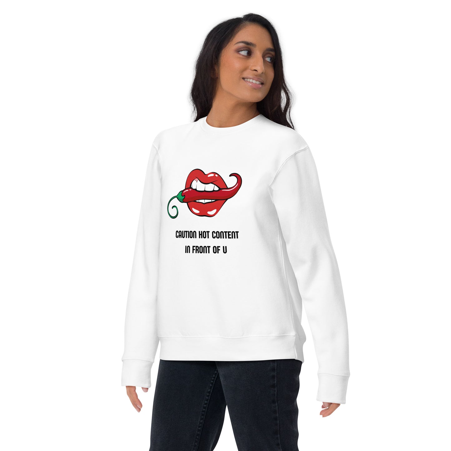 Caution Hot Content In Front Of You Women's Fleece Sweatshirt - FLAKOUT