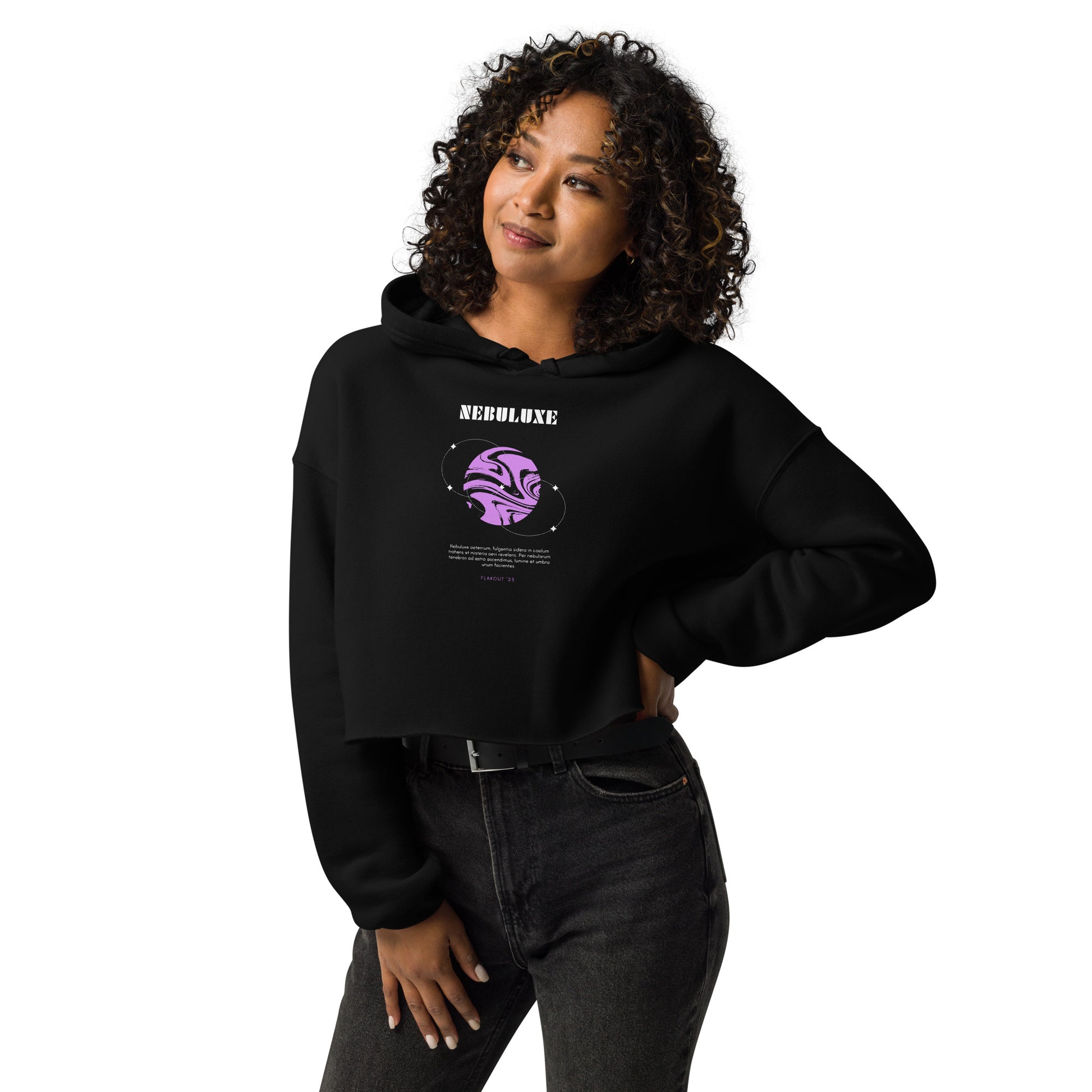 Nebuluxe Brilliance Women's Crop Hoodie - FLAKOUT