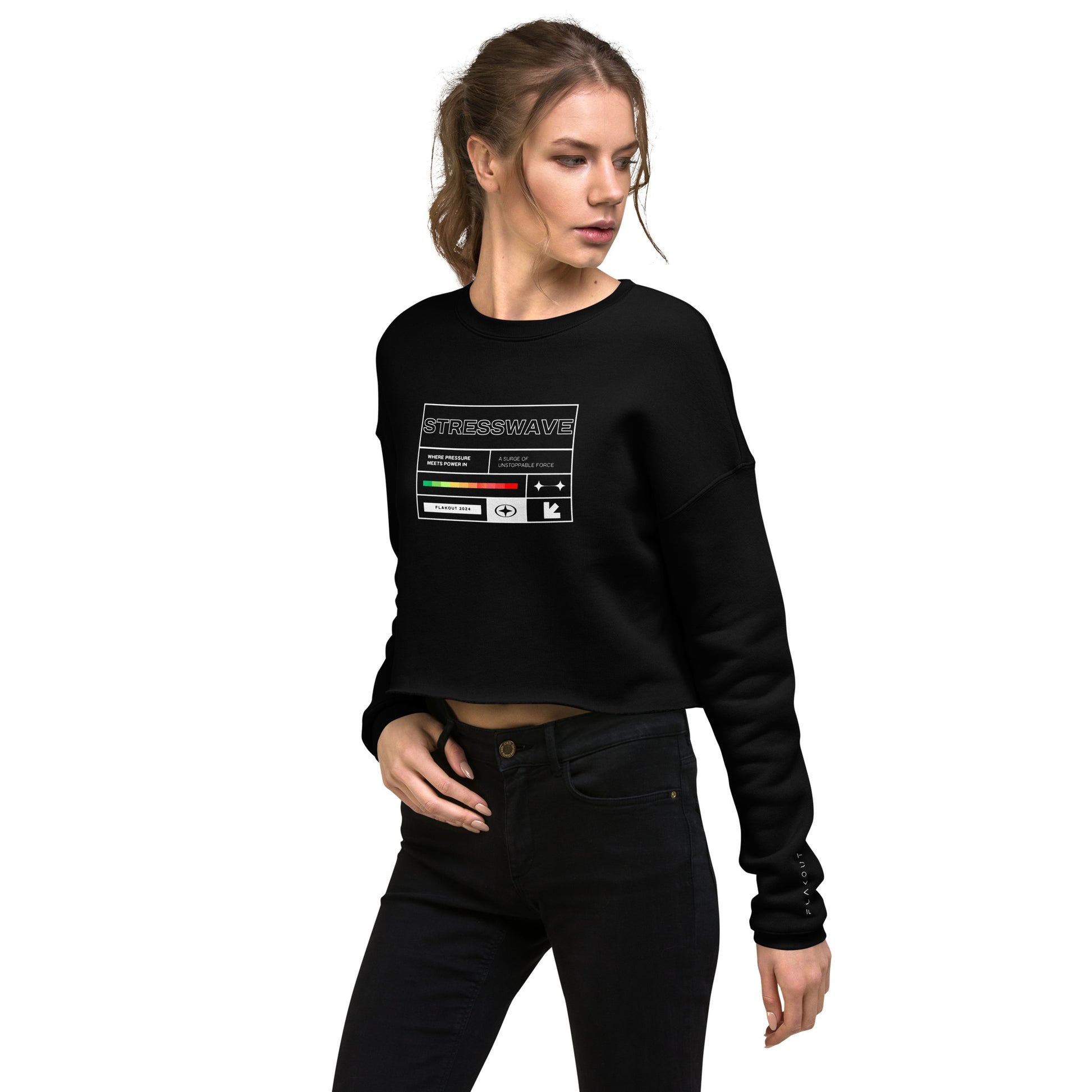 Stresswave Women's Crop Sweatshirt - FLAKOUT