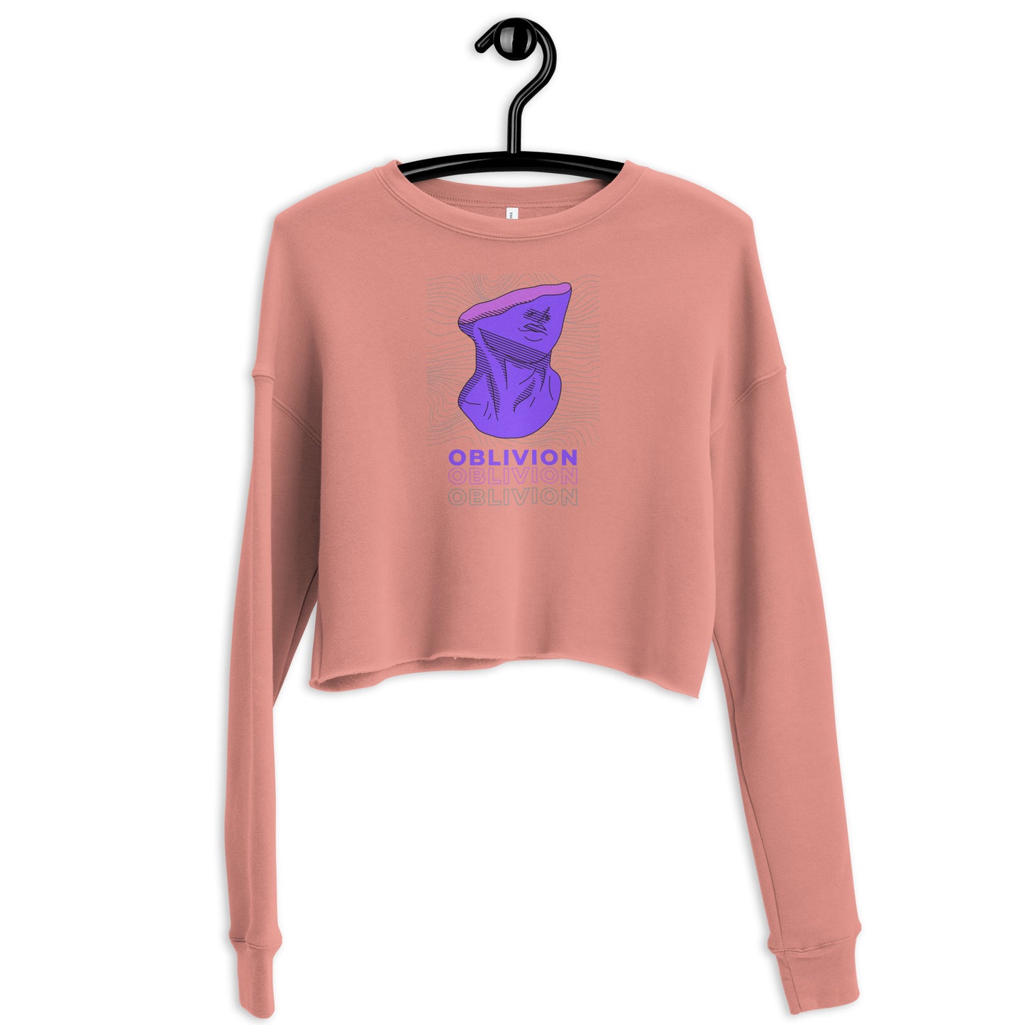 Violet Veil Of Oblivion Women's Crop Sweatshirt - Mauve - FLAKOUT