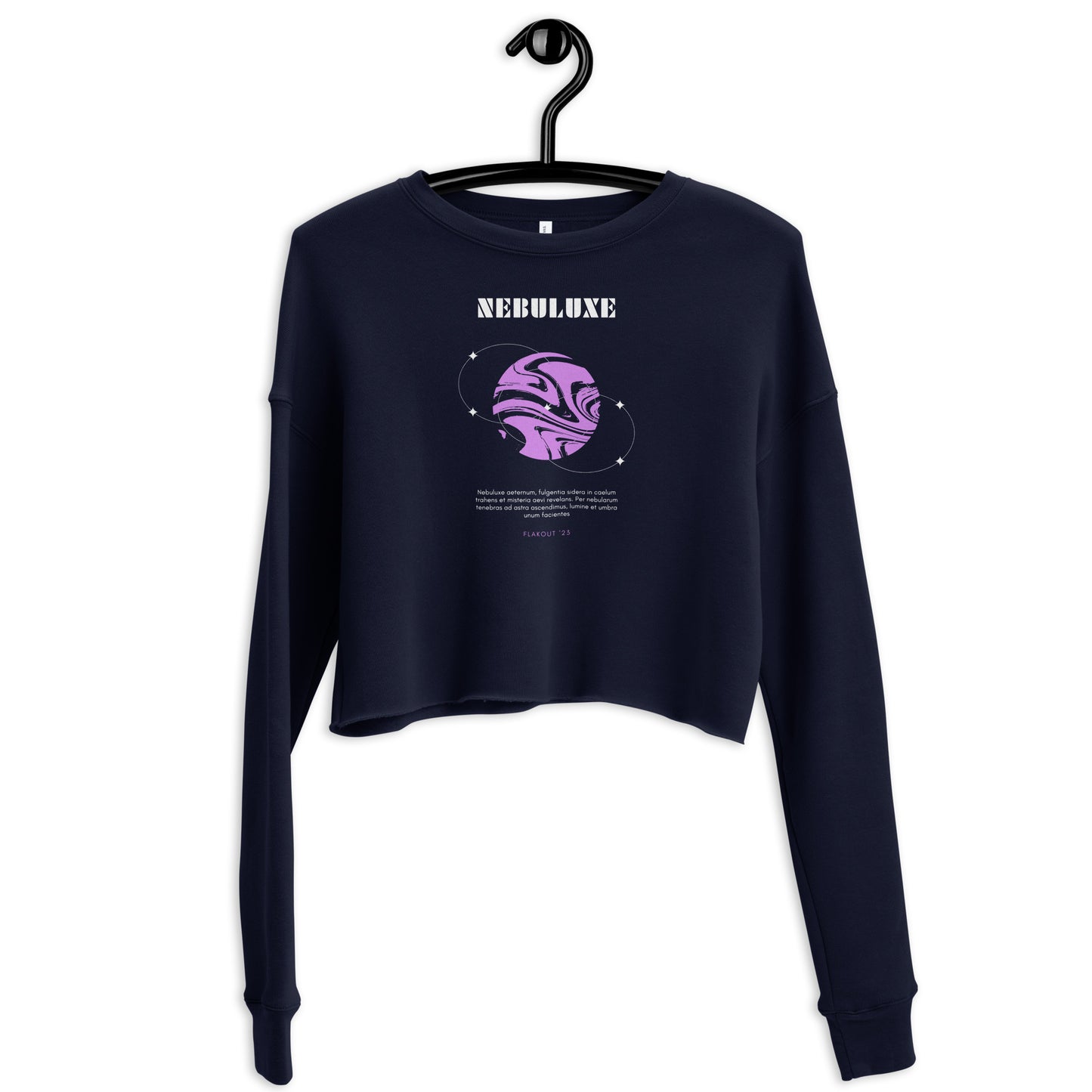 Nebuluxe Brilliance Women's Crop Sweatshirt - Navy - FLAKOUT