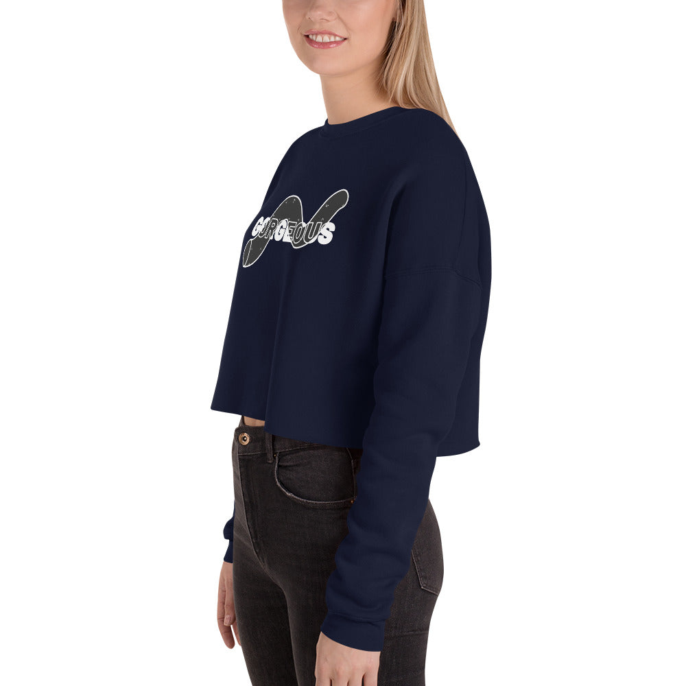 Gorgeous Opullent Allure Women's Crop Sweatshirt - Navy - FLAKOUT