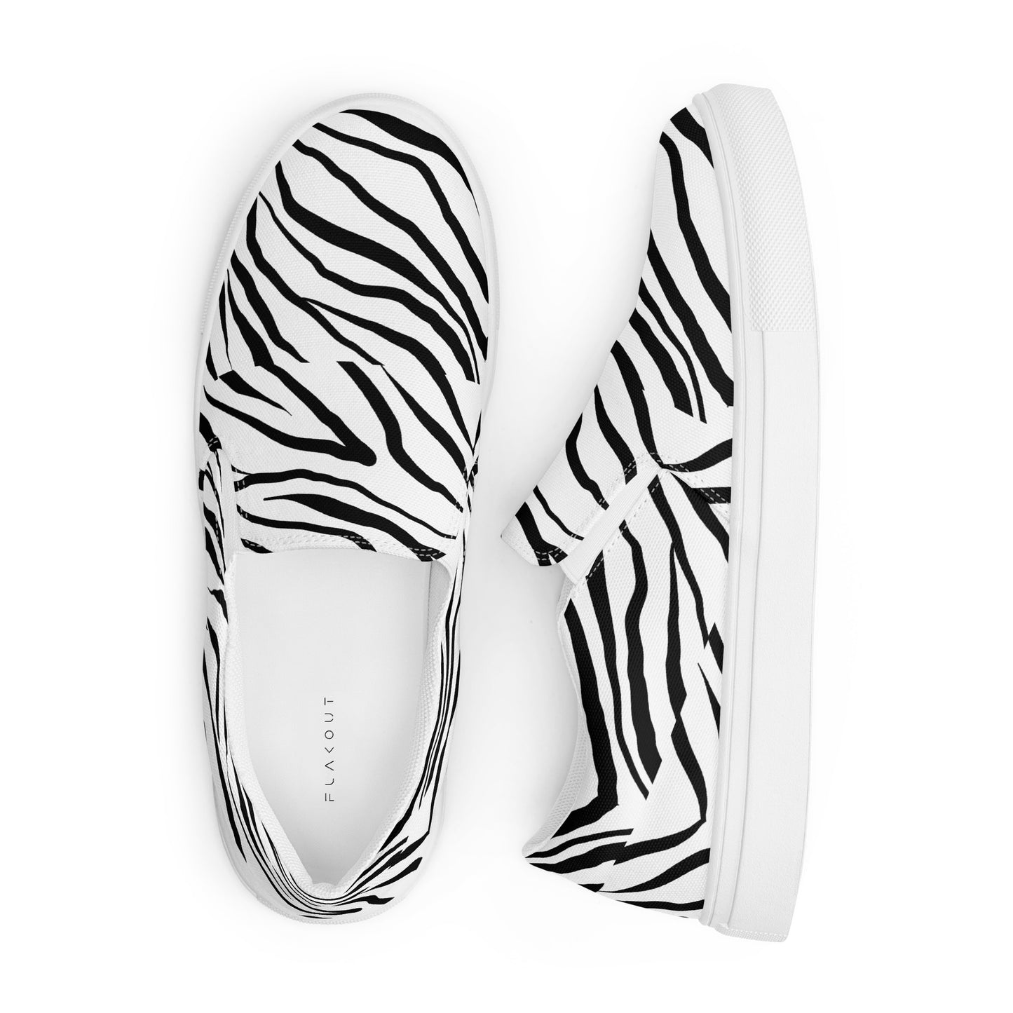 Striped Zebra Vibrance Women's Slip-On Canvas Shoes - FLAKOUT