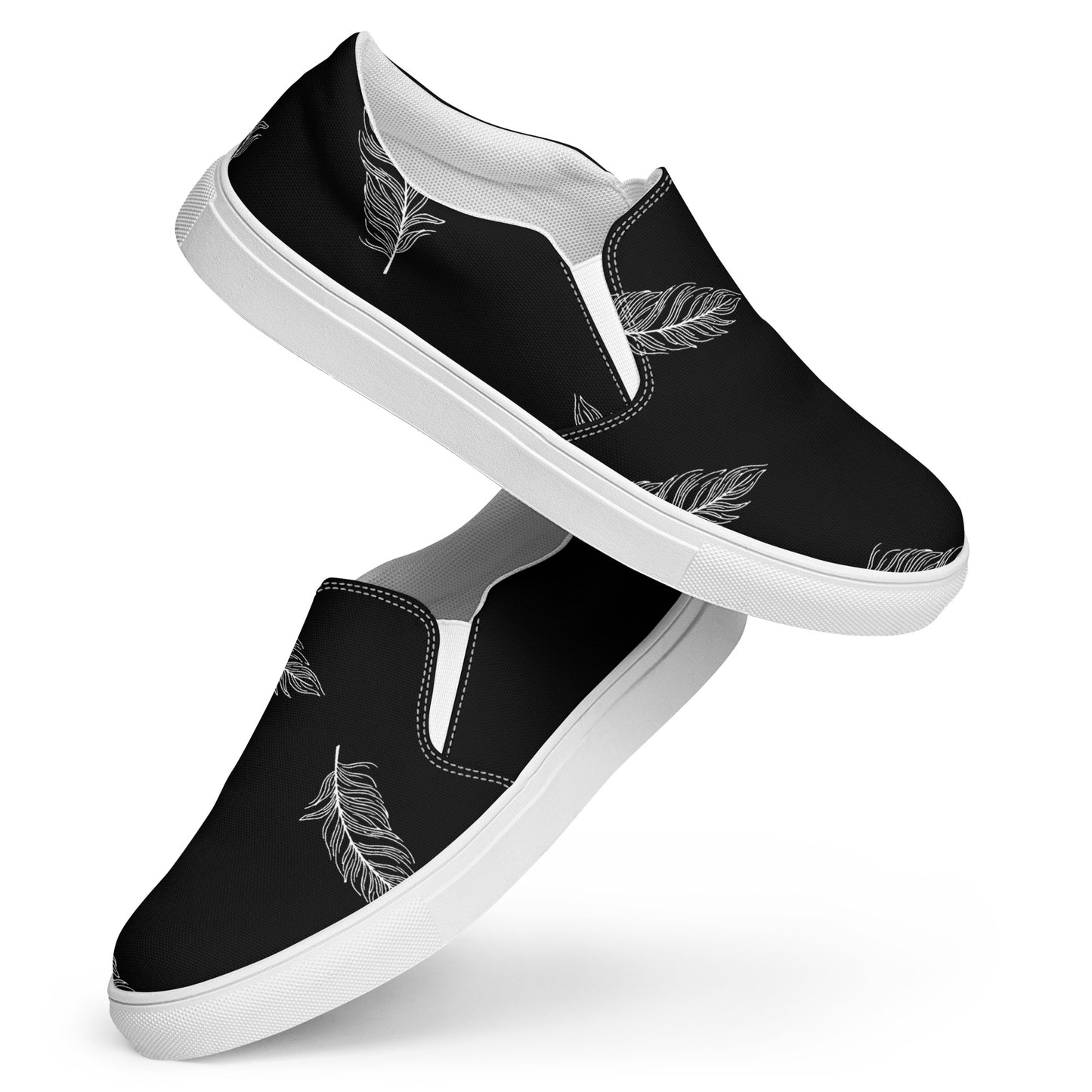 Ethereal Plumes Women’s Slip-On Canvas Shoes - FLAKOUT