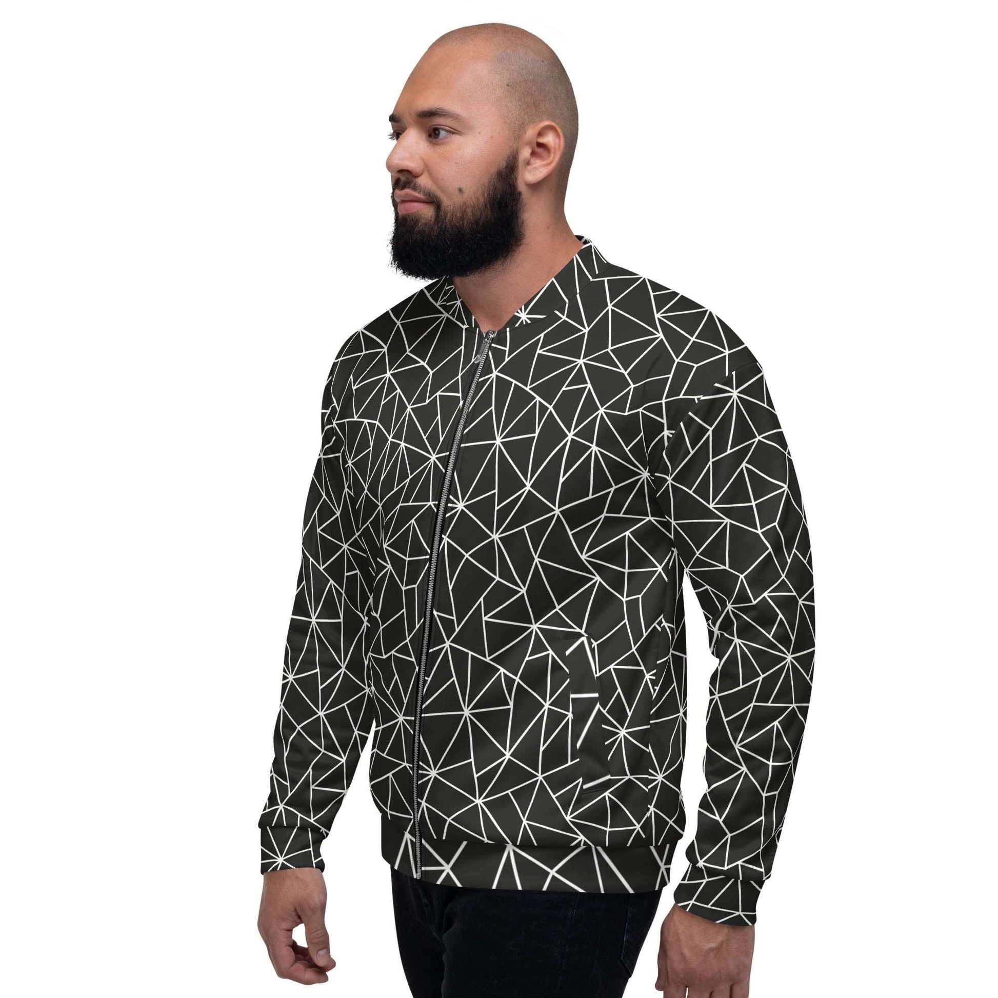 Angular Allure Men's Bomber Jacket - FLAKOUT