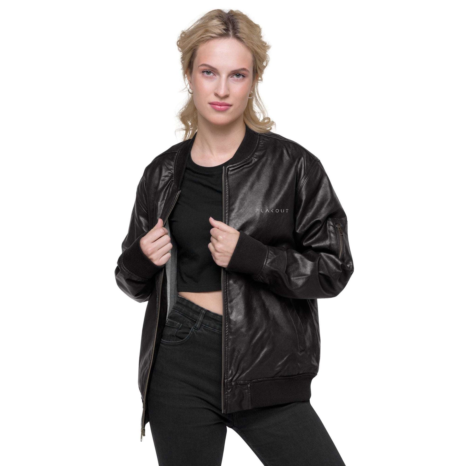 Leather Bomber Jacket - FLAKOUT