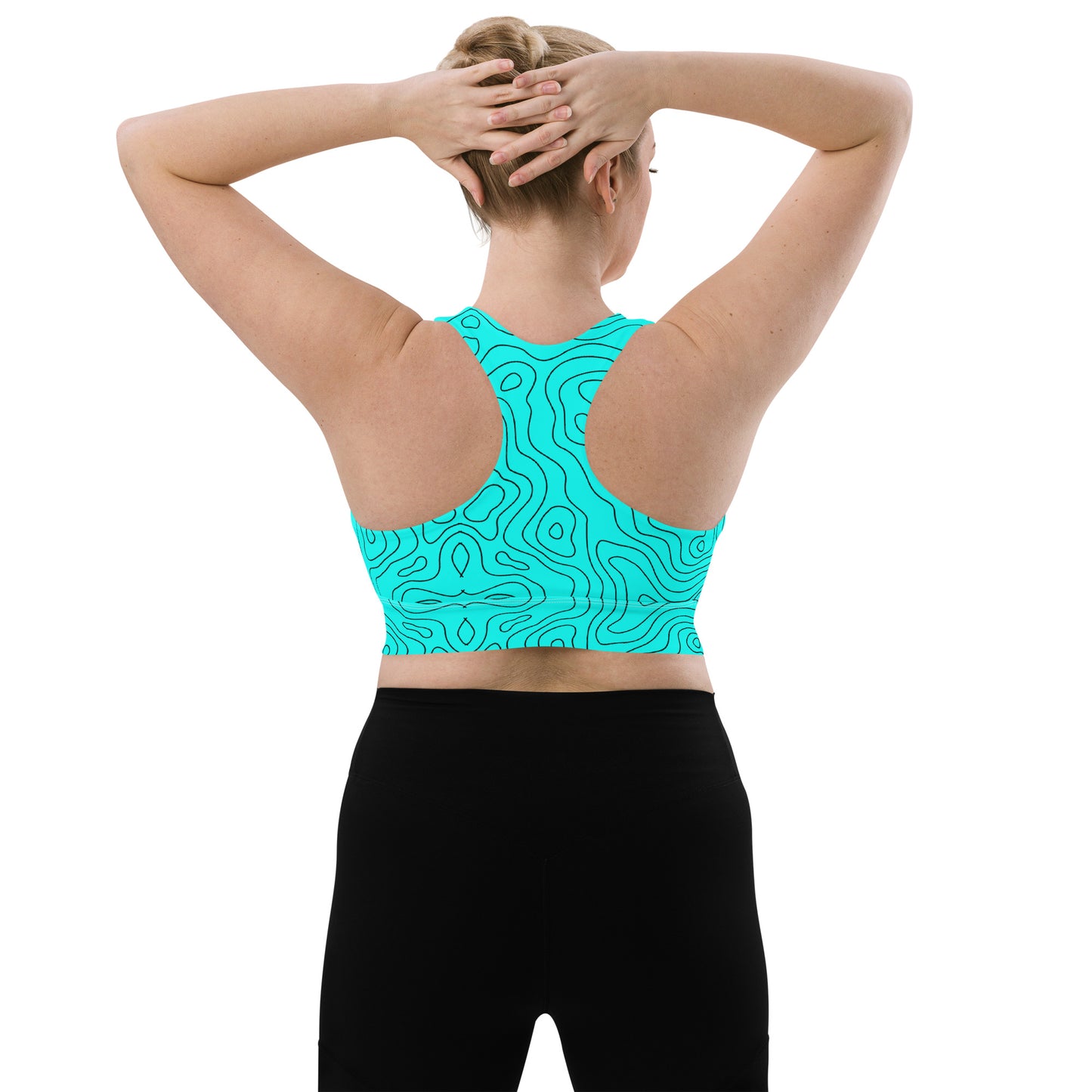 Blue Abyss Women's Longline Sports Bra - FLAKOUT