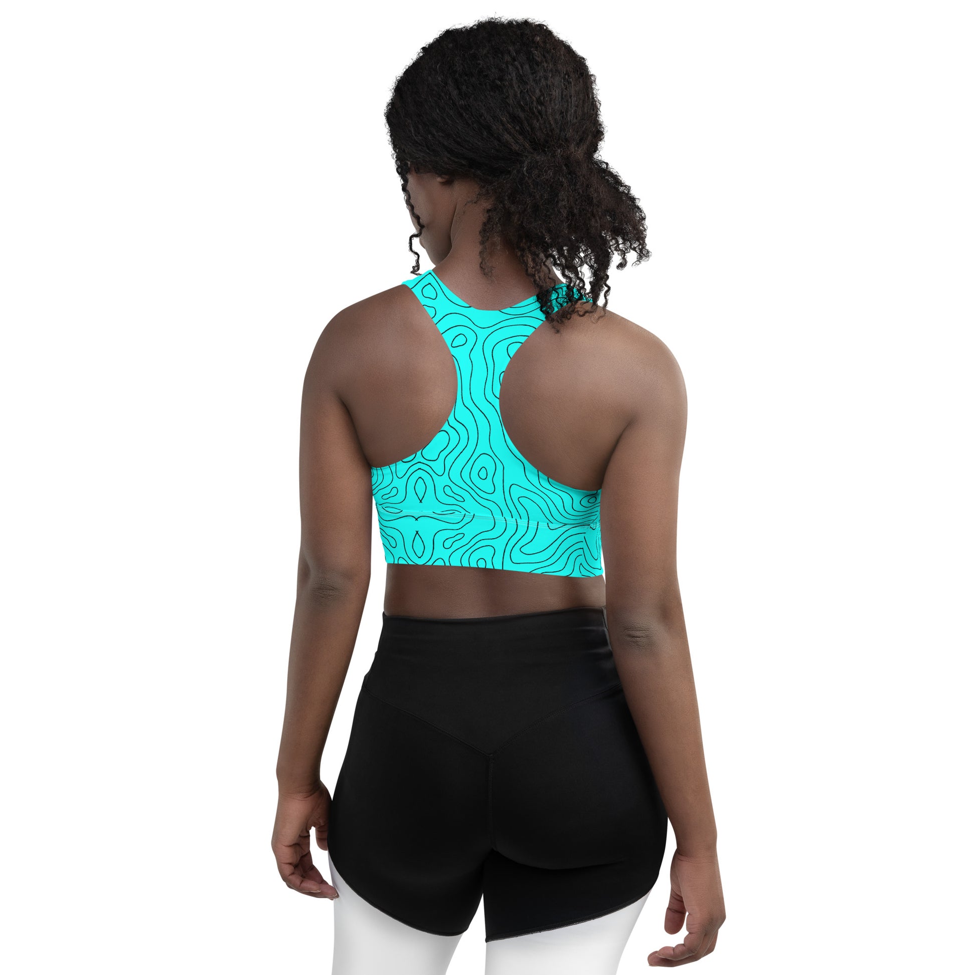 Blue Abyss Women's Longline Sports Bra - FLAKOUT