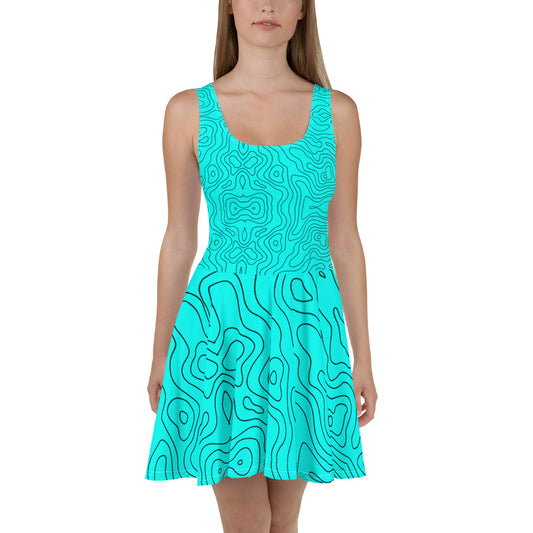 Blue Abyss Women's Skater Dress - FLAKOUT